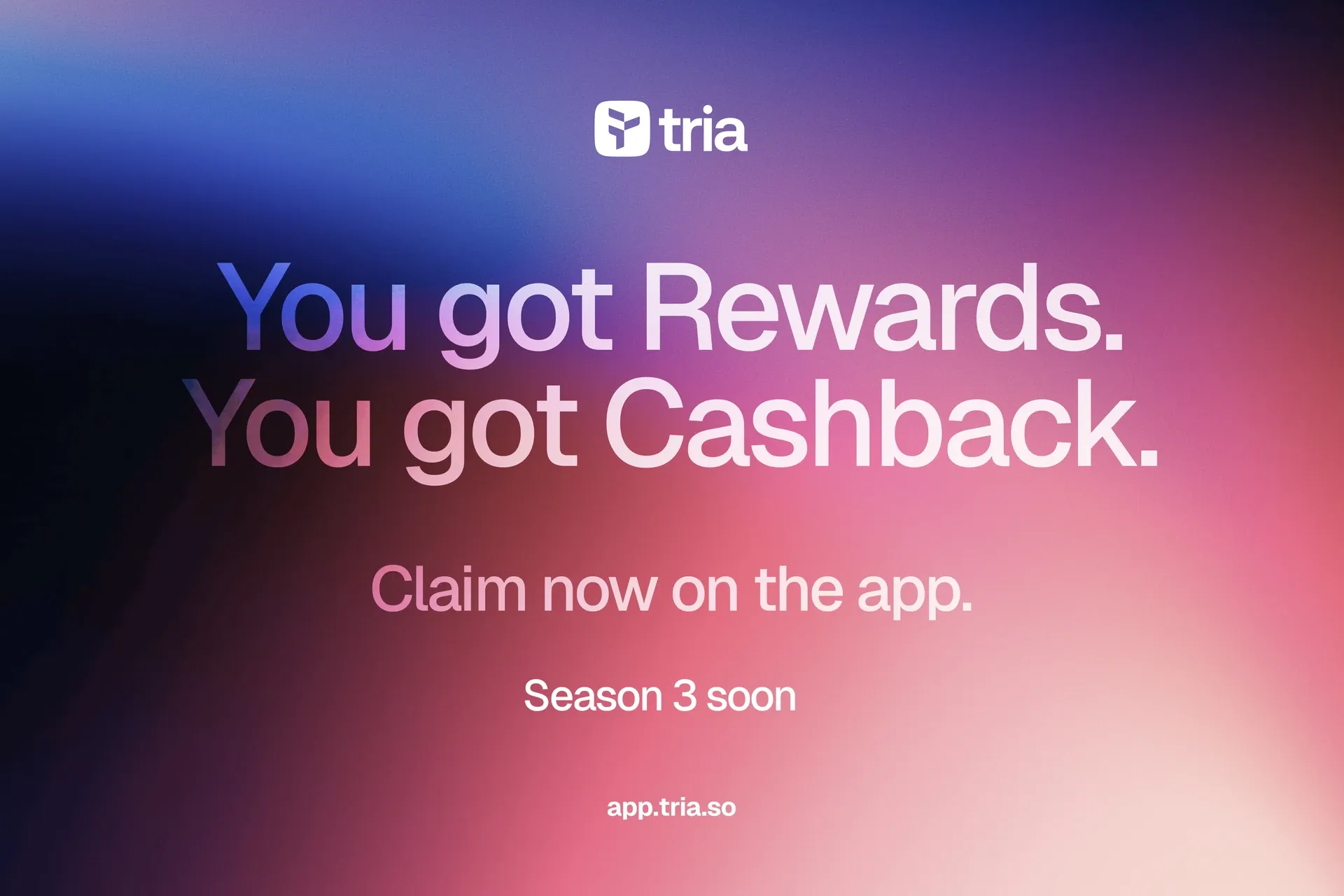Recompensas de Season 2 de Tria, $2.25M en cashback y lo que viene